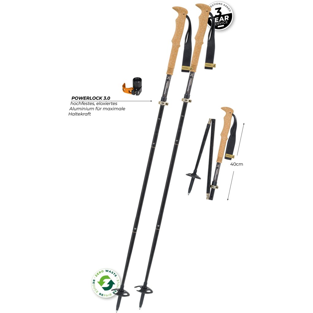 Komperdell FX Lite Carbon Vario Summit Compact Trekking Poles (Pair) - titan