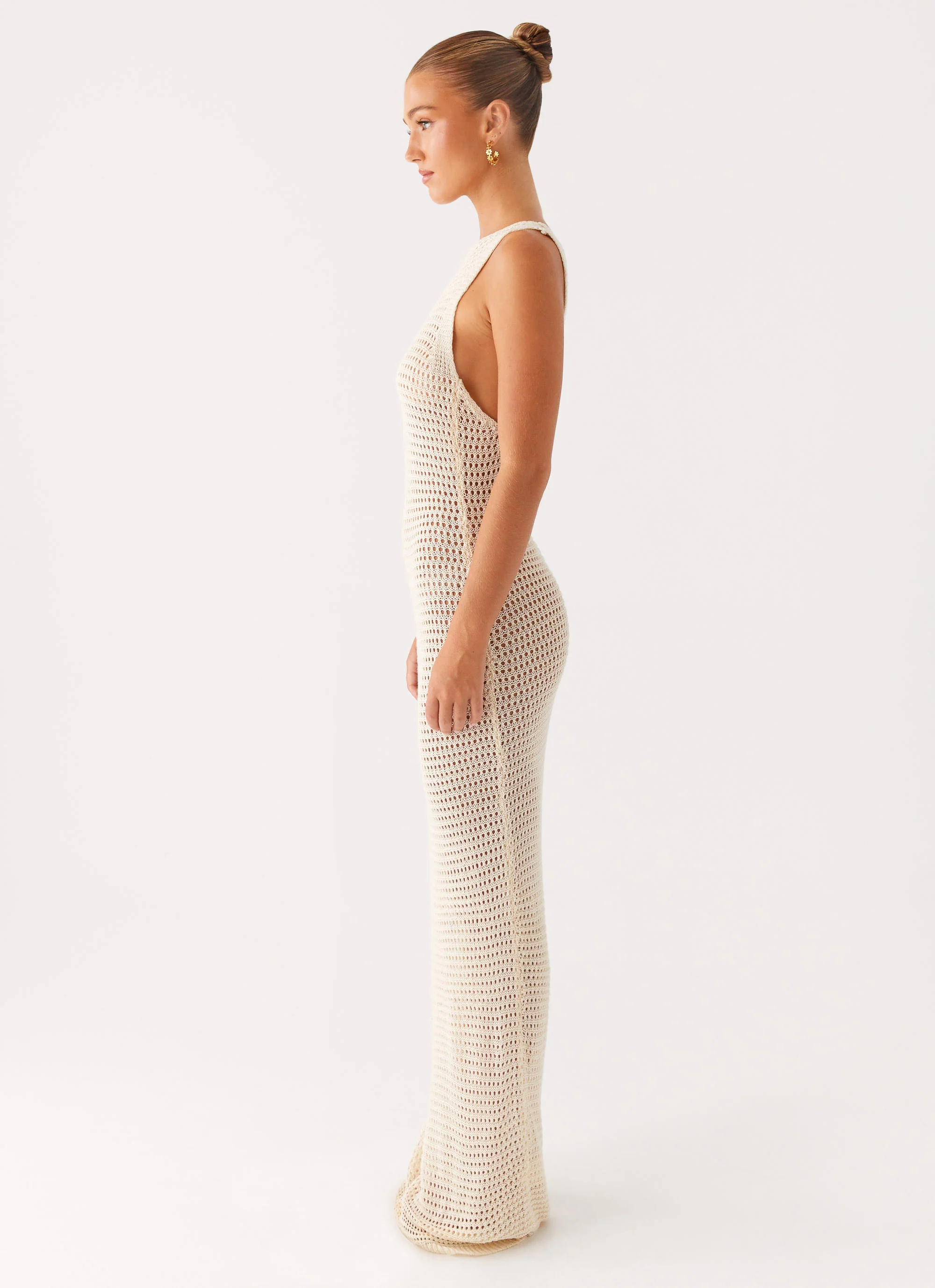Beach House Crochet Maxi Dress - White