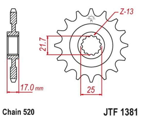 JT. Anti -noise steel 1381 - 520Ref: JTC00952A / 1043787