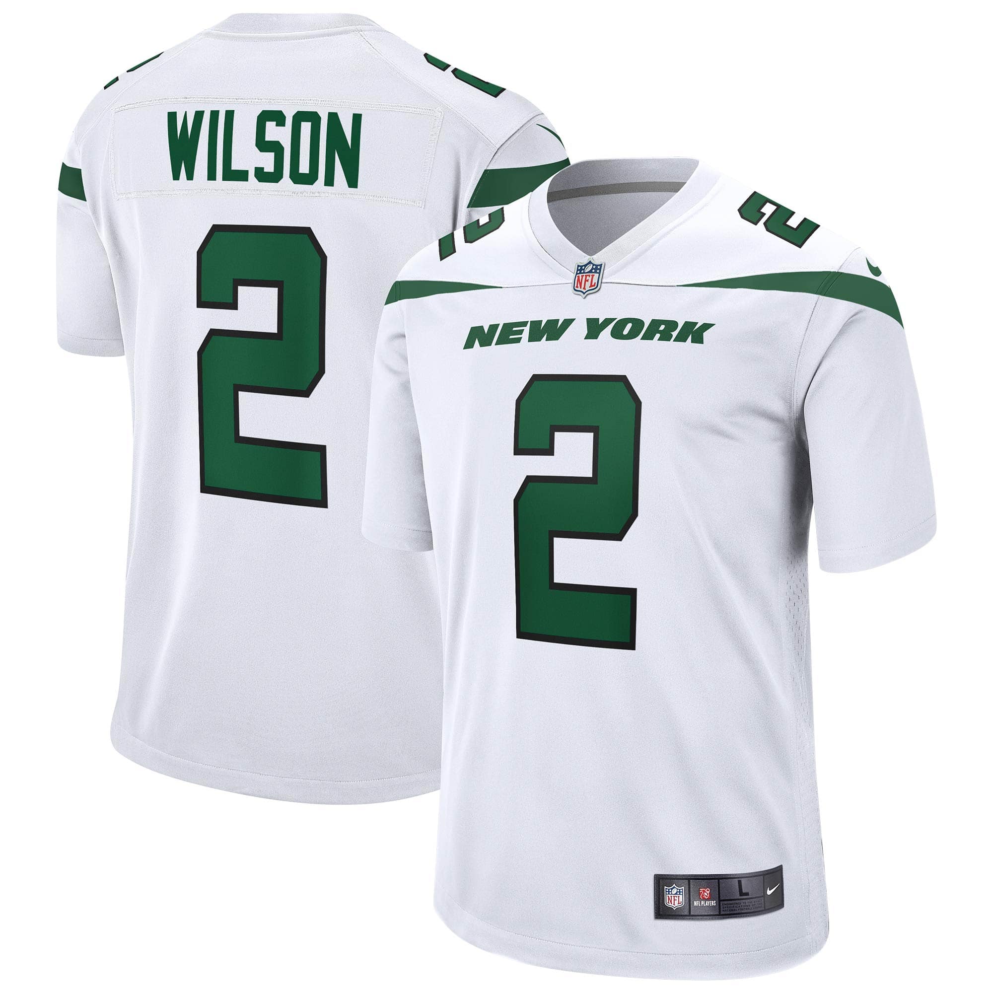Zach Wilson #2 New York Jets Nike Game NFL Football Jersey White