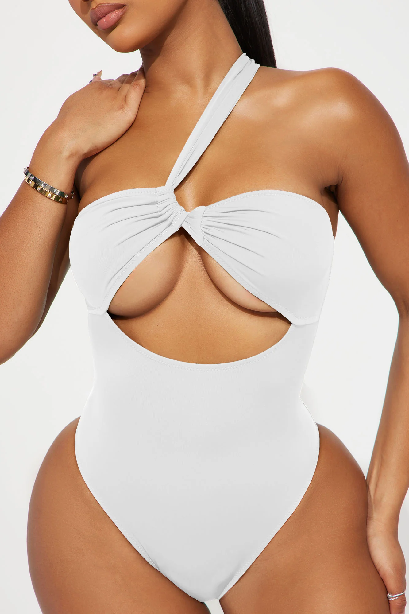 Ready For The Summer Cutout 1 Piece Swimsuit - White