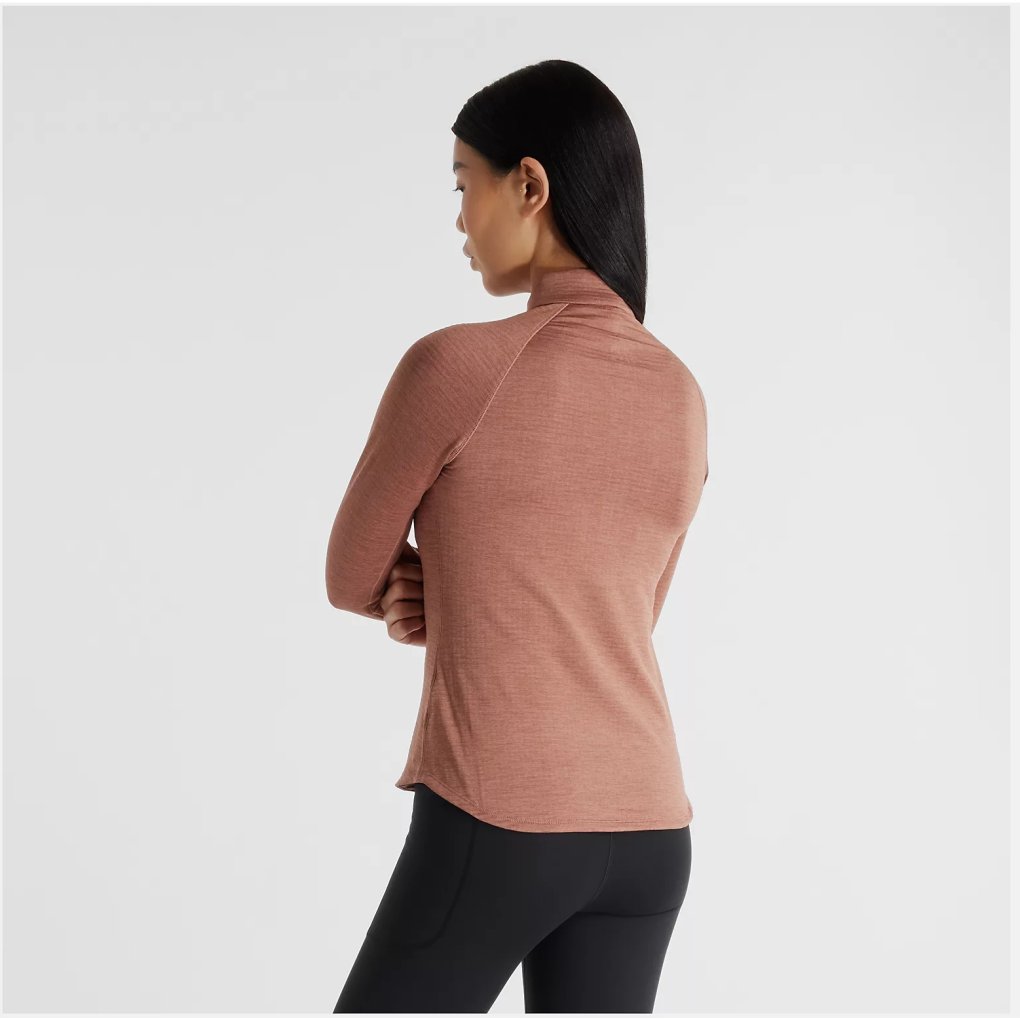 New Balance Athletics Heat Grid 1/2 Zip Longsleeve Women - Earth Shadow Heather