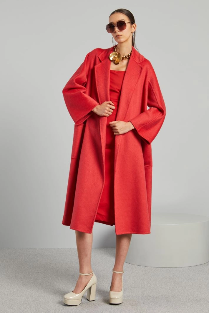 Pure cashmere coat - STRAWBERRY RED