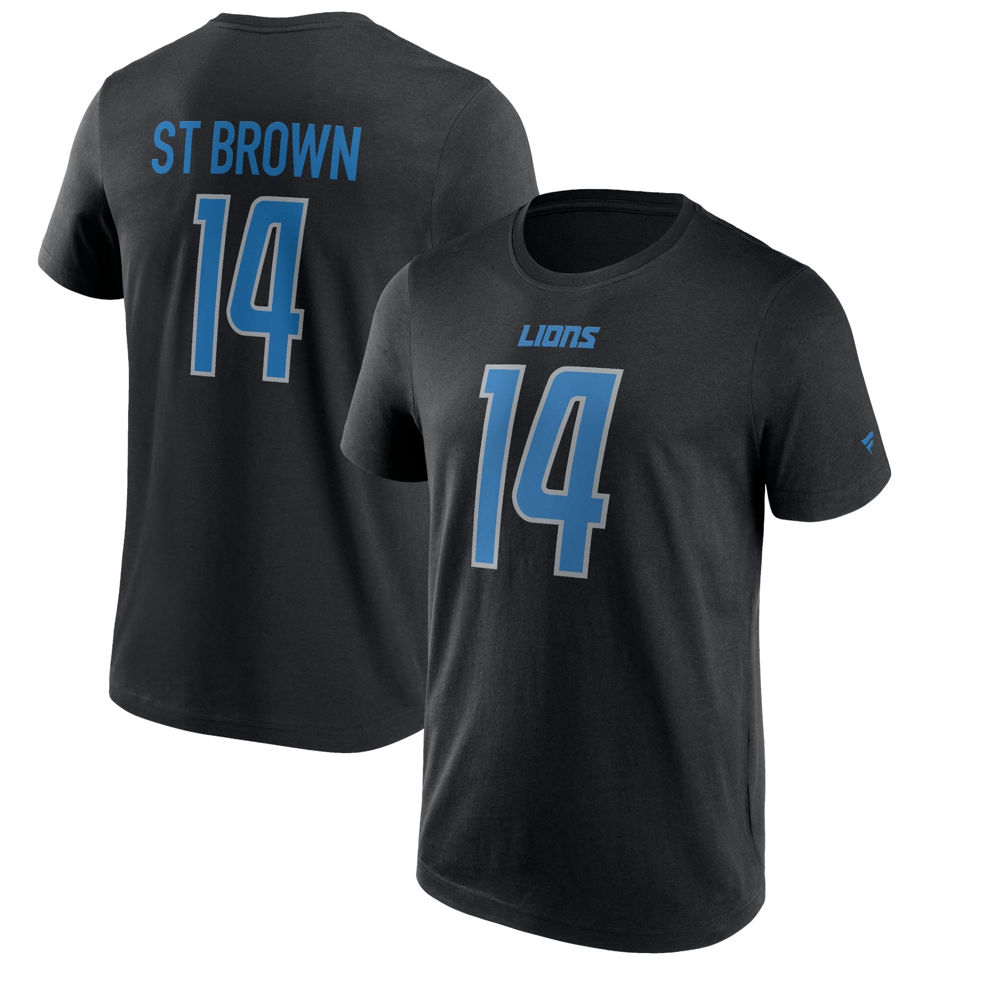 Amon-Ra St. Brown #14 Detroit Lions Player NFL T-Shirt Black