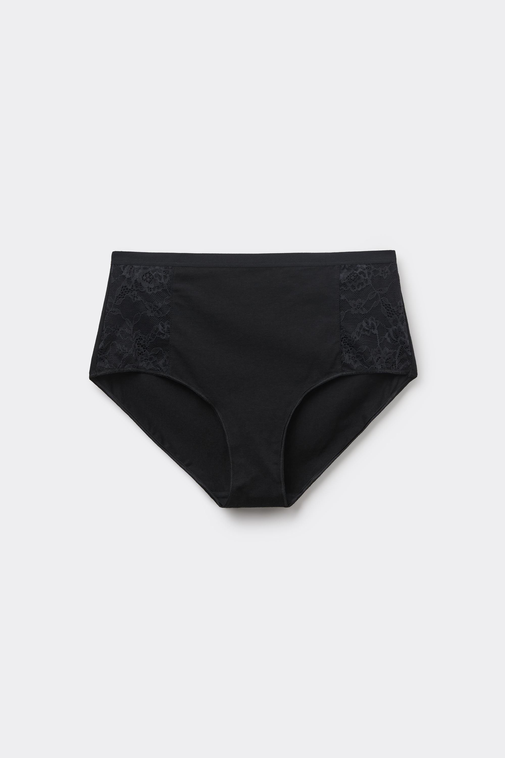 High-Waist Recycled Lace and Cotton Knickers