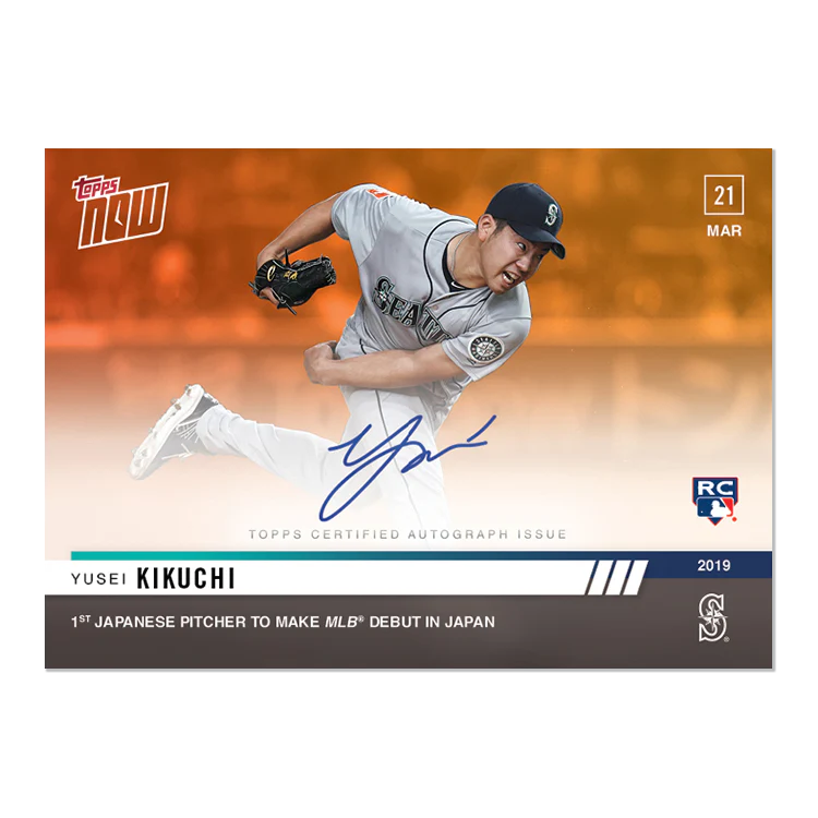 On-Card Autograph # to 5 - Yusei Kikuchi - MLB TOPPS NOW® Card 6E