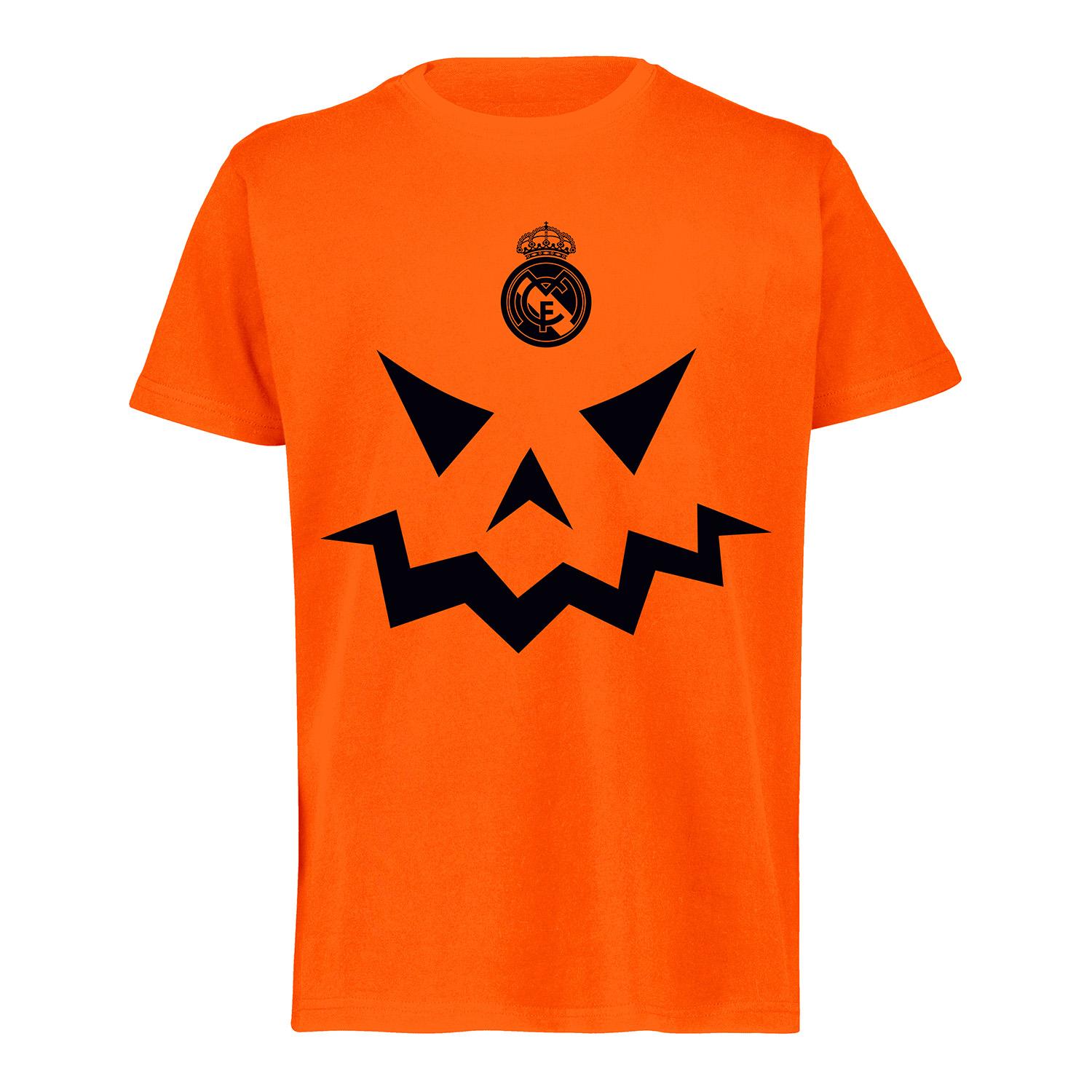 Kids Halloween Pumpkin Face T-Shirt Orange Real Madrid