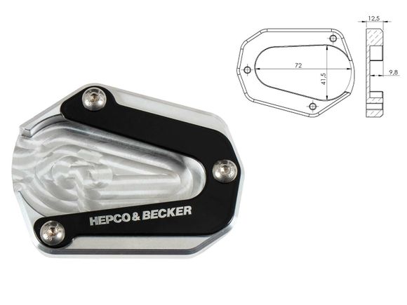 Hepco & Becker side stand extension - black/silverRef: Hbe04615A / 42117644 00 91
