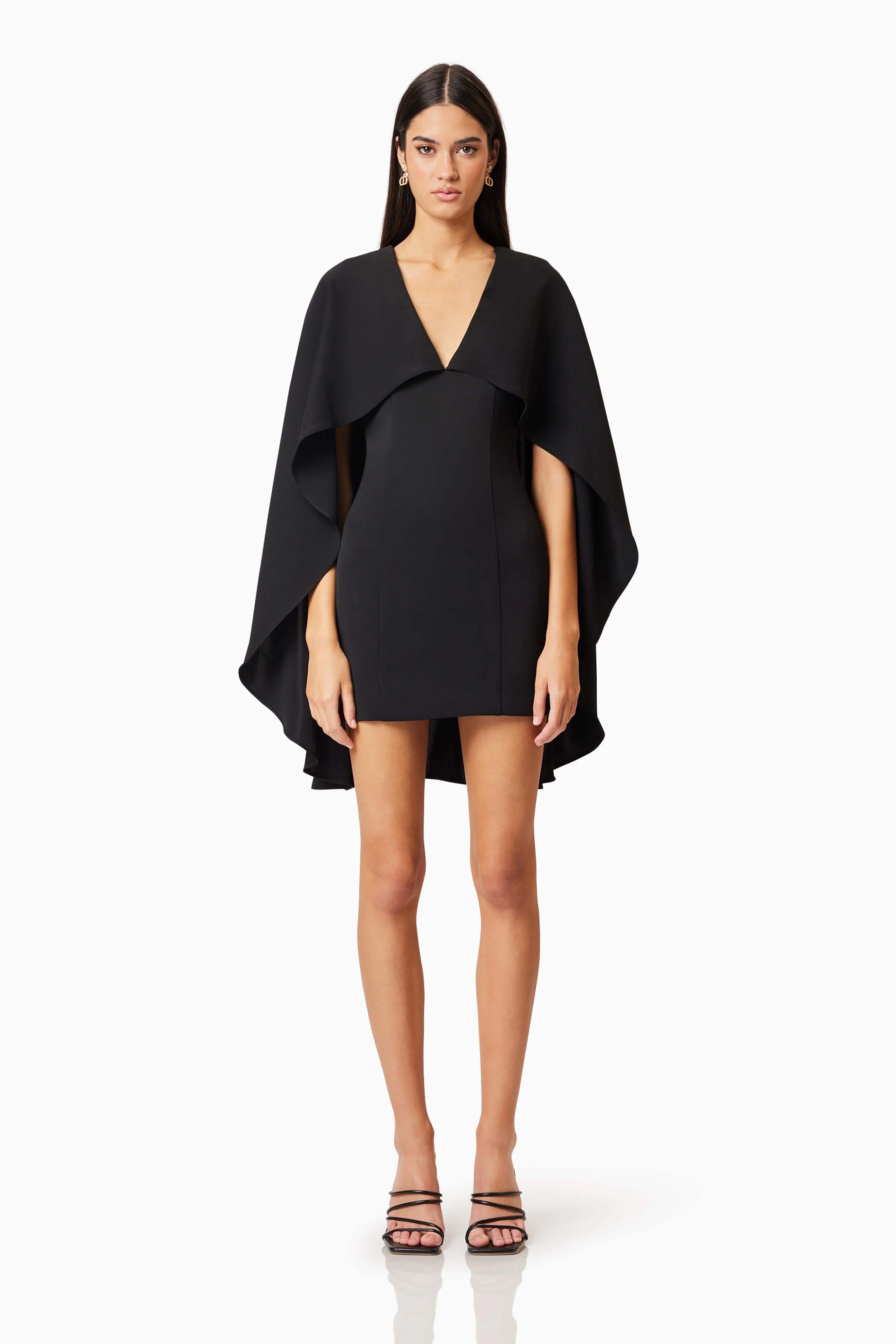 Lilydale Cape Mini Dress In Black