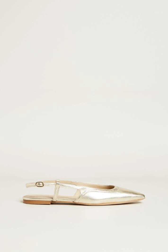 Low slingbacks - GOLD
