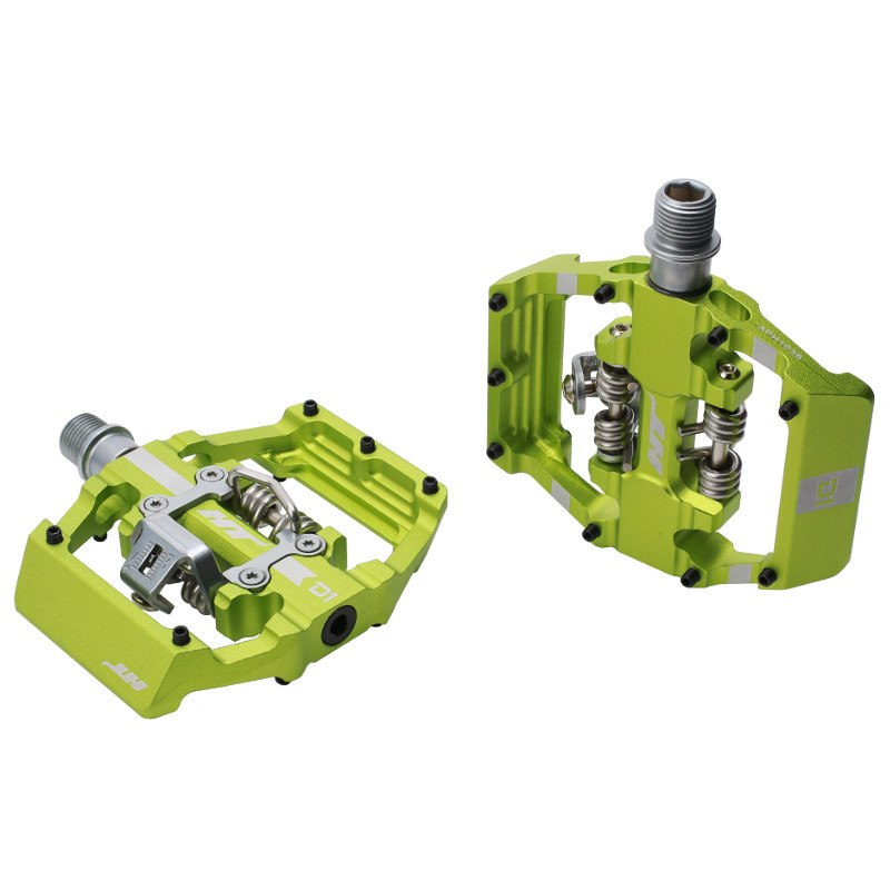 HT D1 DUO Clipless / Flat Pedals - apple green