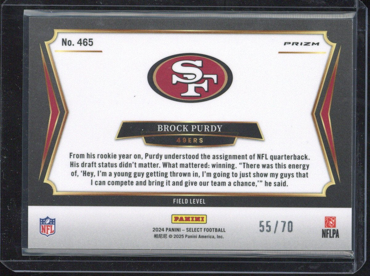 2024 Panini Select Brock Purdy Dragon Scale Field Level /70 #465
