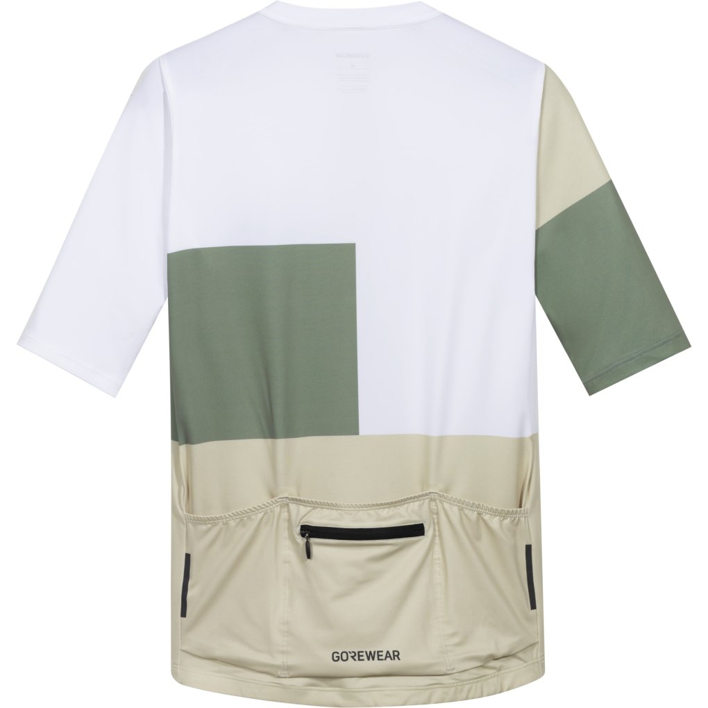 GOREWEAR Swiftride Block Short Sleeve Jersey Men - white / slate green 01DH