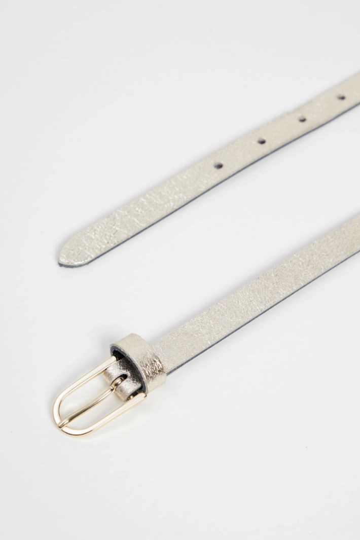 Laminated leather belt - GOLD