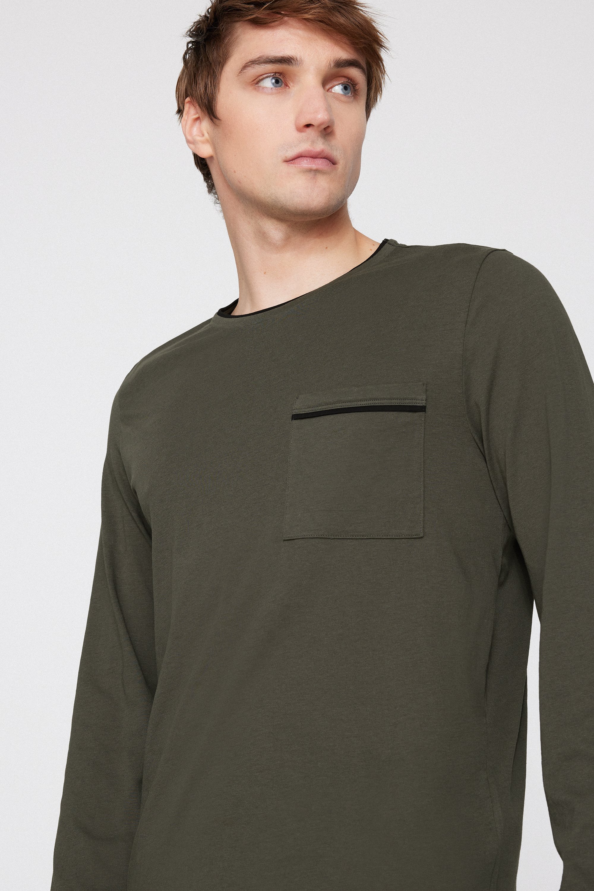 Men’s Long Piping Cotton Pyjamas