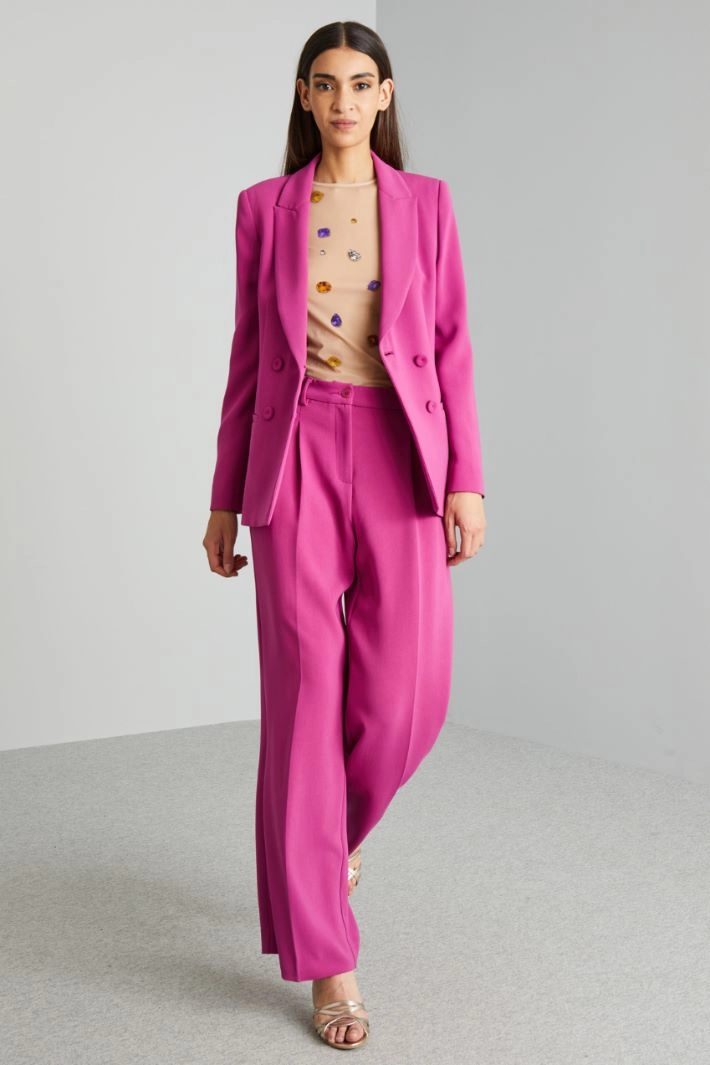 Double-breasted cady blazer - CYCLAMEN