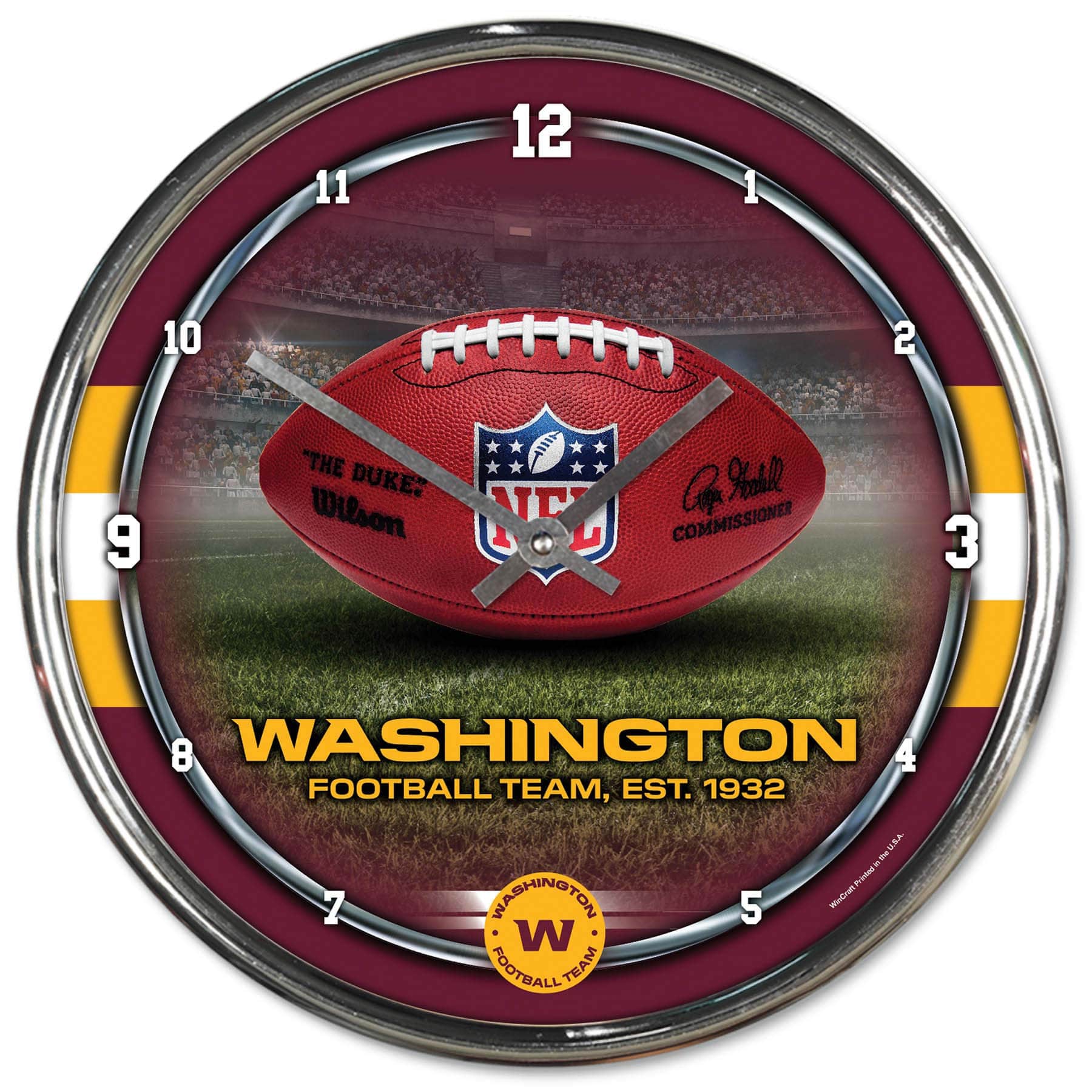 Washington Football Team WinCraft Chrome NFL Wall Clock
