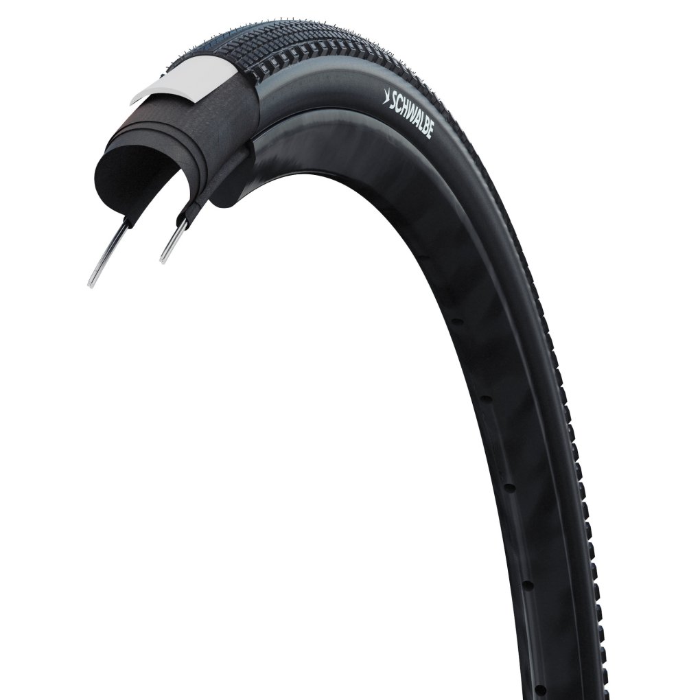 Schwalbe G-One Comp Plus Wire Bead Tire - Green Compound | Puncture Guard | E-25 - 50-622 | Black Reflex