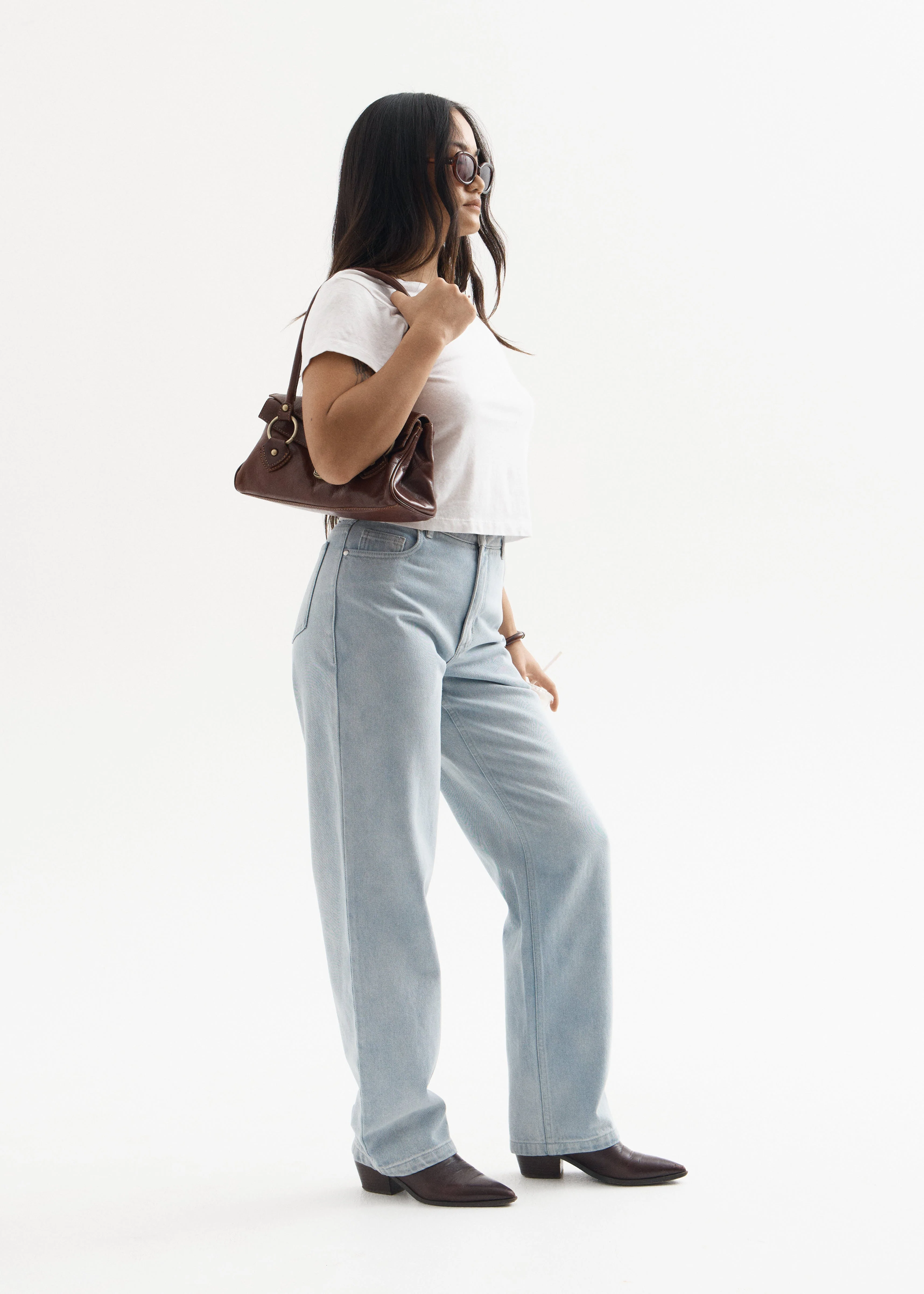 AFENDS Womens Leila - Straight Leg Jeans - Stone Blue