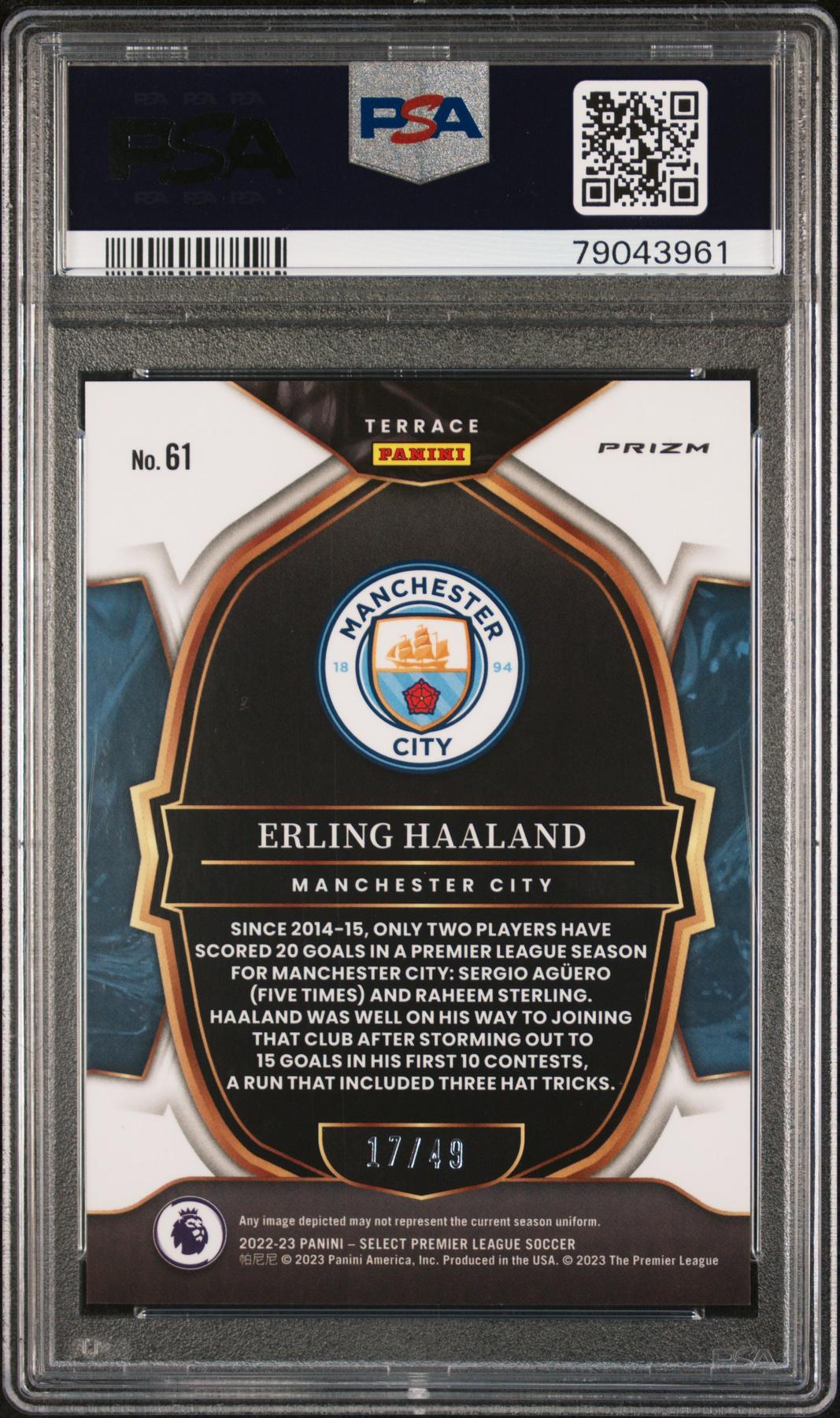 2022-23 PANINI SELECT PREMIER LEAGUE 61 ERLING HAALAND TIE-DYE PSA 10 79043961
