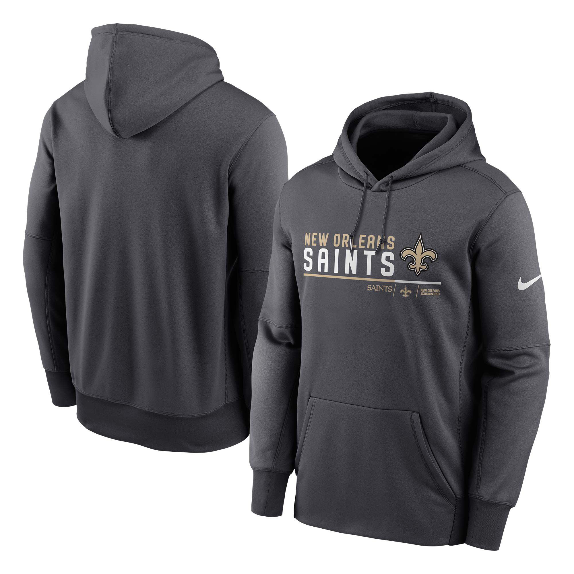 New Orleans Saints Community Therma Dri-FIT NFL Hoodie Anthracite
