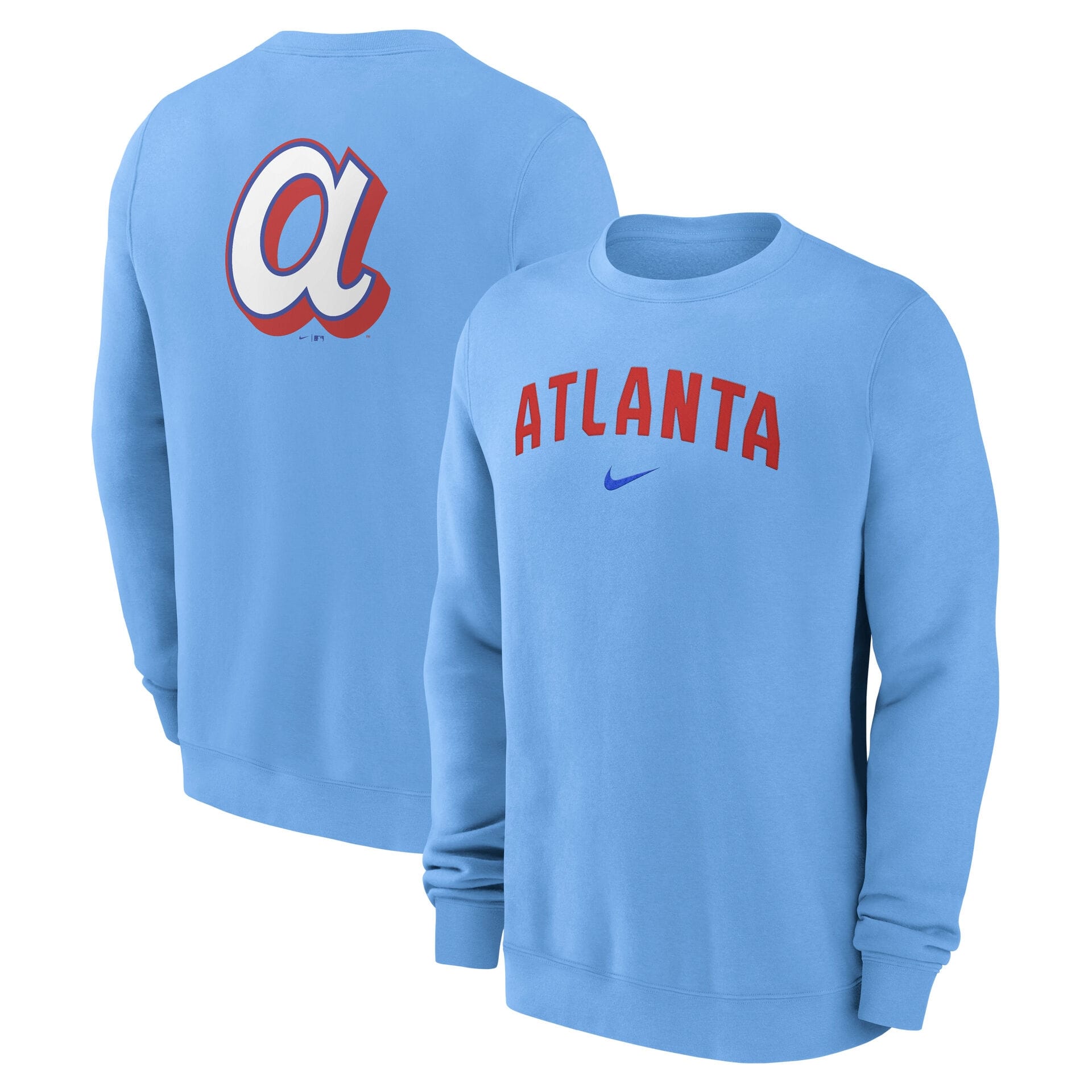Atlanta Braves City Connect 2-Hit Club Crew Pullover Blue