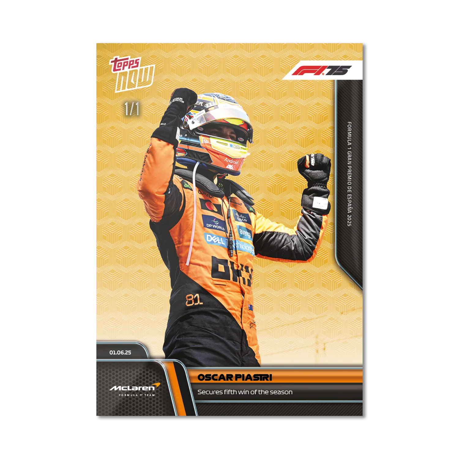 Oscar Piastri - 2025 Formula 1® Topps NOW® - Card 41