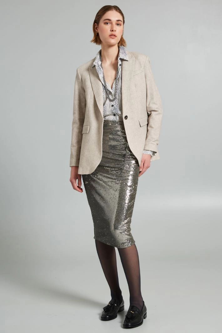 Sequin pencil skirt - GREY SILVER