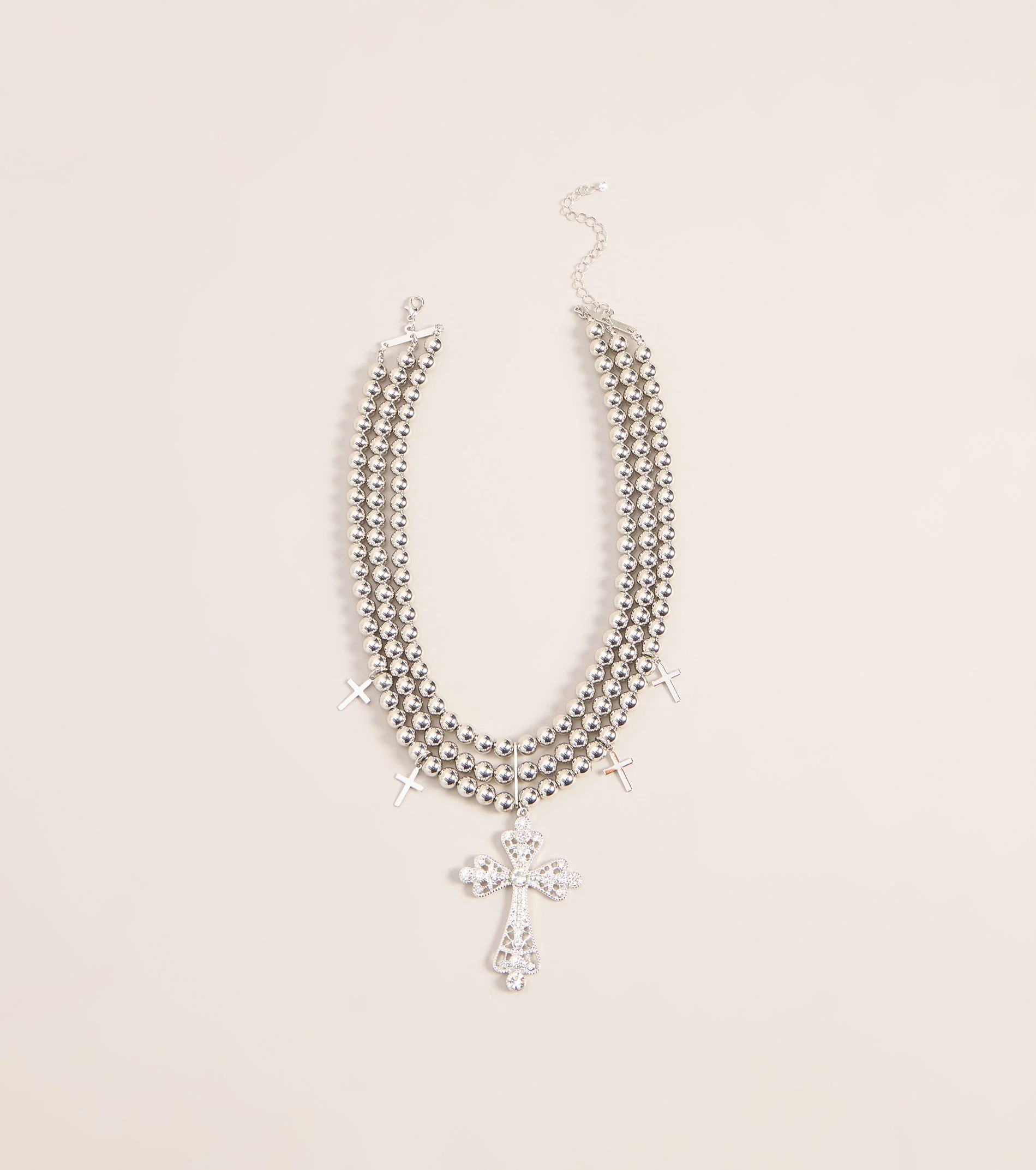 Sacred Shine Cross Beaded Necklace