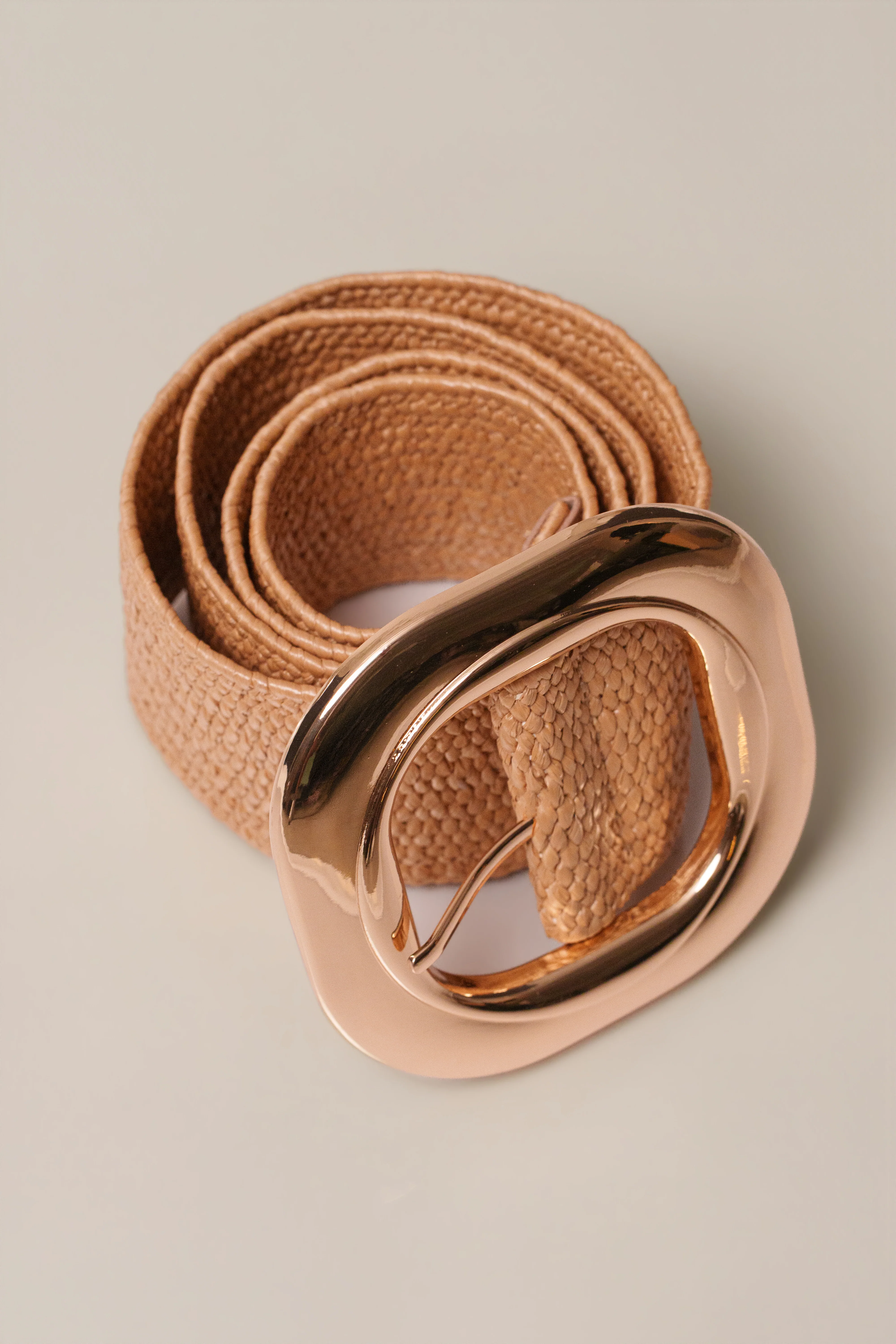 Khaki Natural Frame Buckle Belt