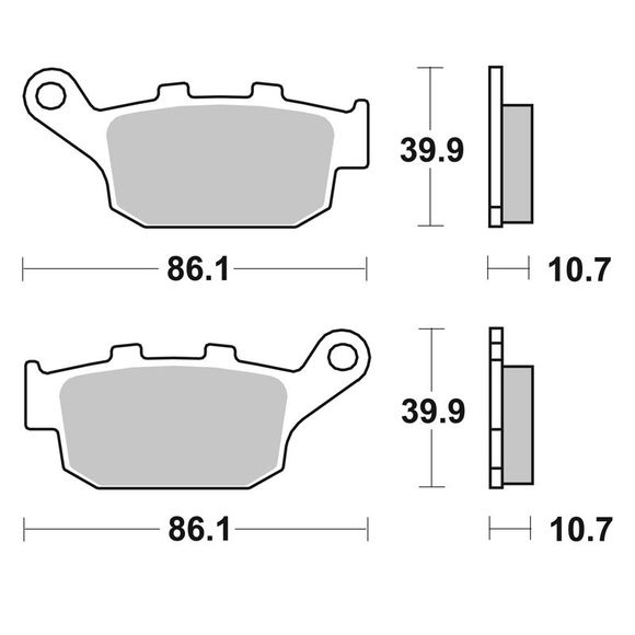 SBS 614LS Sinter Sintered Metal rear brake padsRef: 614LS / 614040