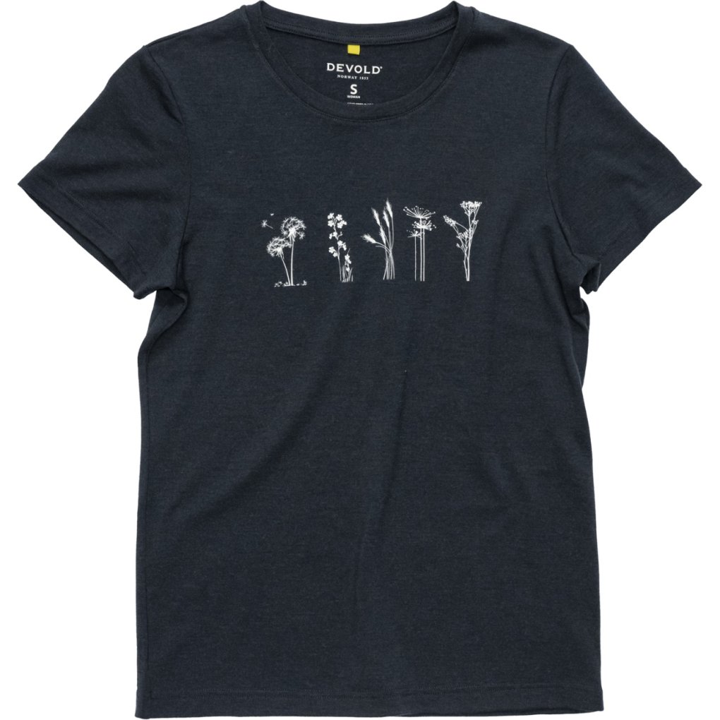 Devold Classic Flowers Tee Women - 284A Ink