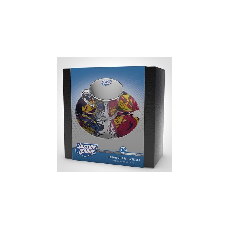 DC COMICS Mirror mug & plate set Justice League