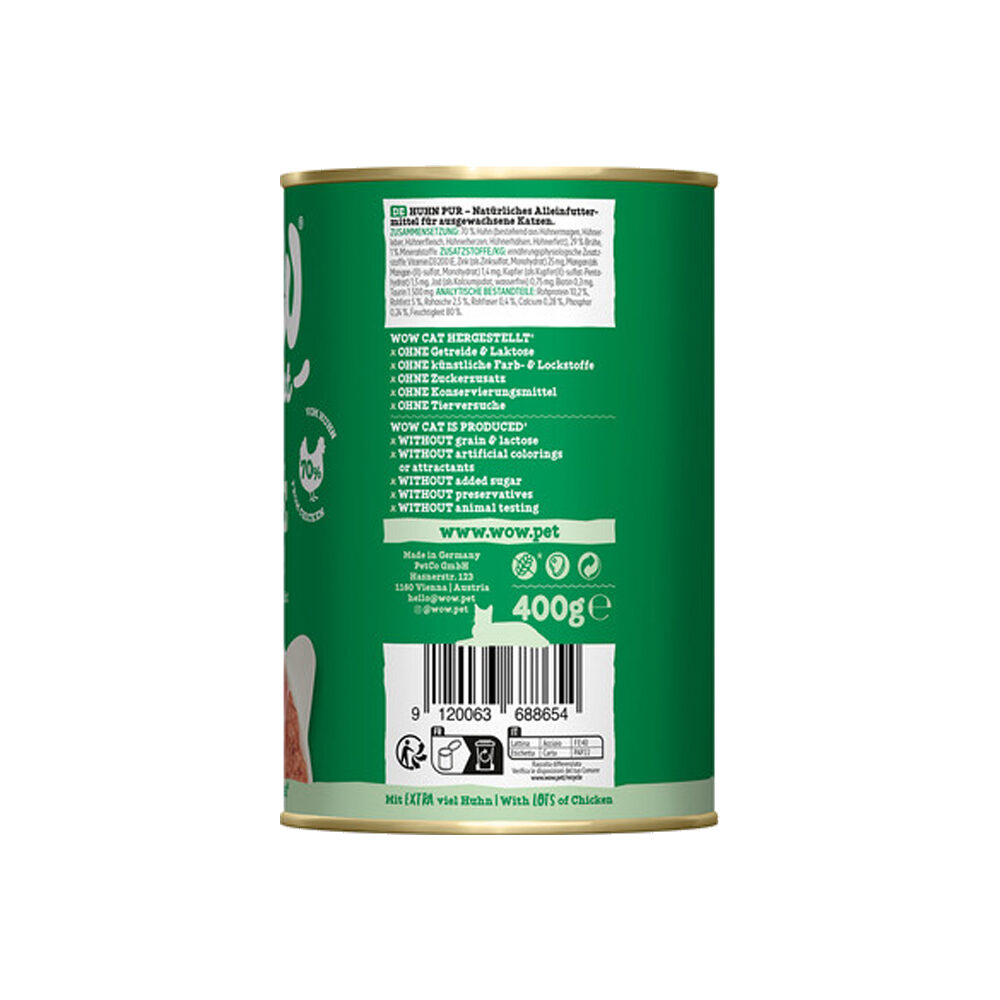 WOW Cat Wet Adult - Pure Chicken - 400 g