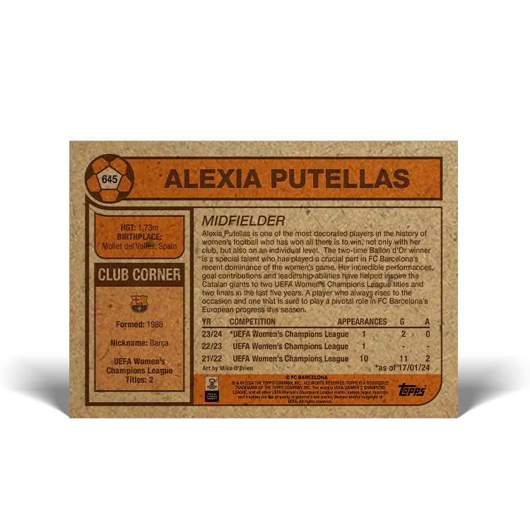 Topps UK - UCC Living Set Card #645 - Alexia Putellas