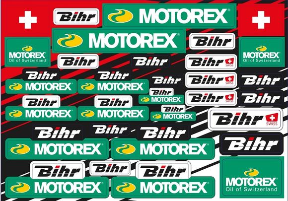 Kit déco Blackbird Planche d'autocollants Motorex & Bihr UniverselRef : BC00388A / 1063075