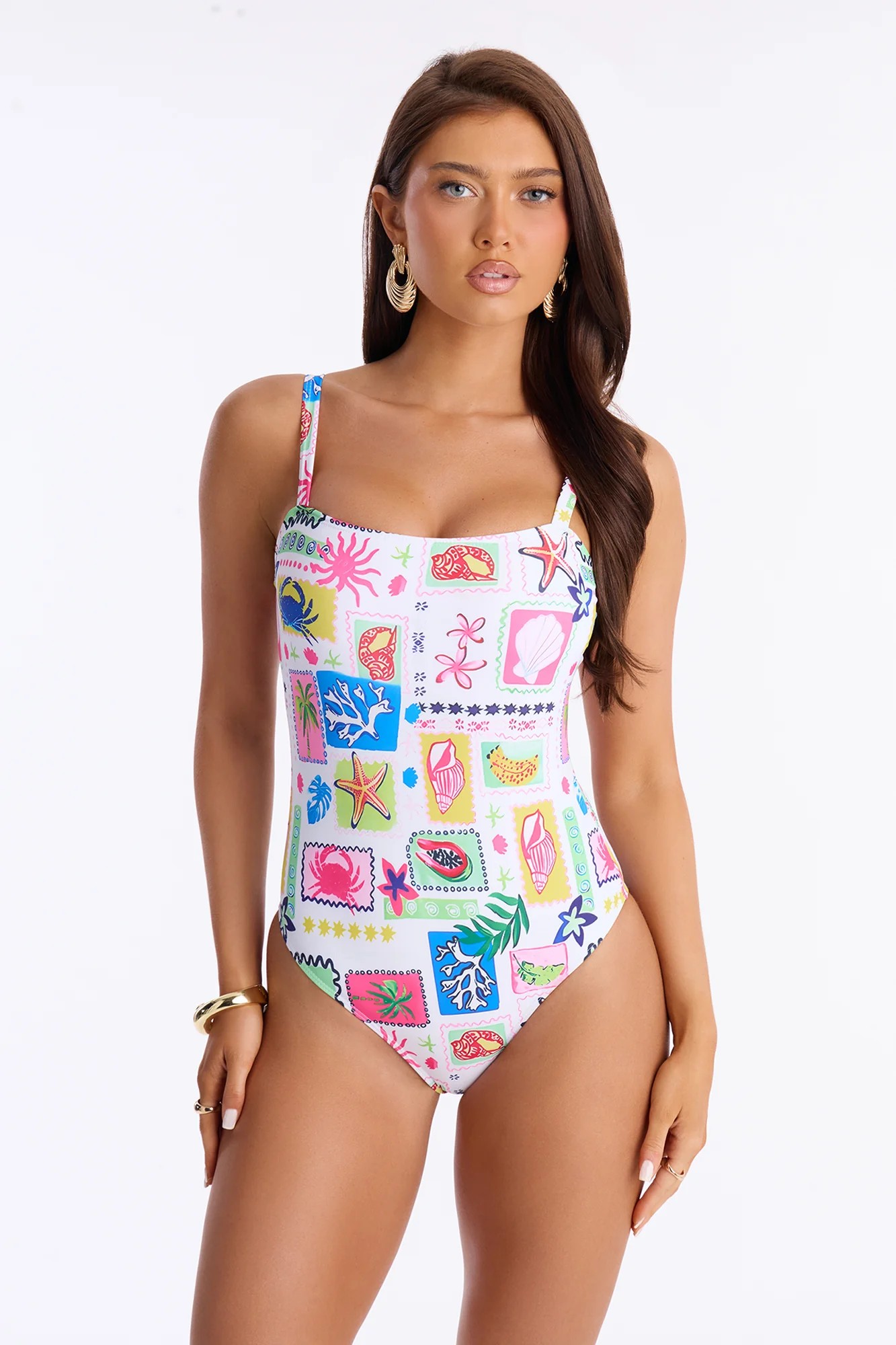 Marina Tropical 1 Piece Swimsuit - White/combo