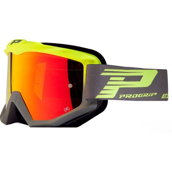 Masque cross Progrip ATZAKI Mirror Two 3201FL Jaune Fluo/Gris 2021 - Jaune / GrisRef : PRG0188 / 3201FLJFG