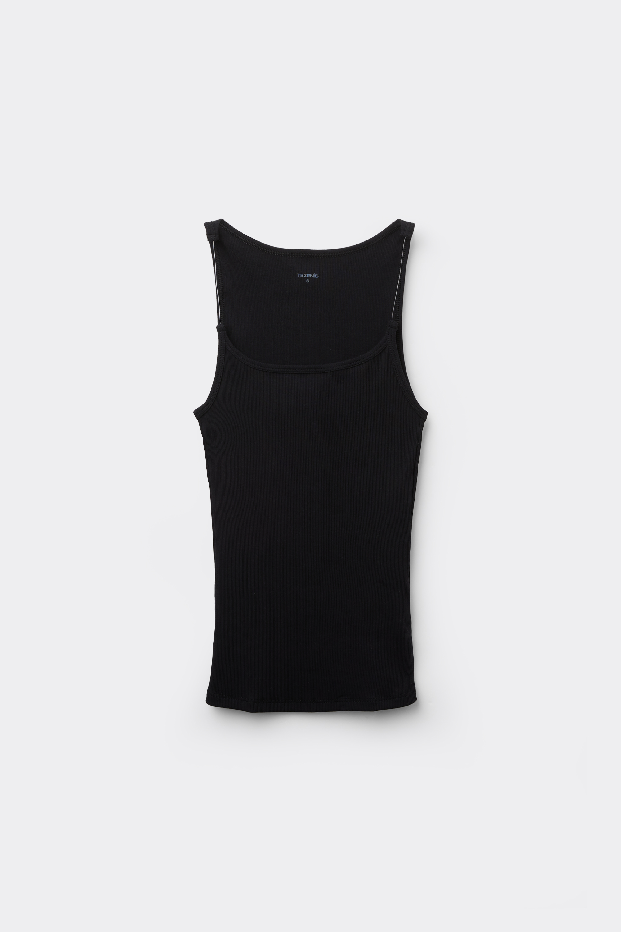 Ribbed Cotton Vest Top with Invisible Straps