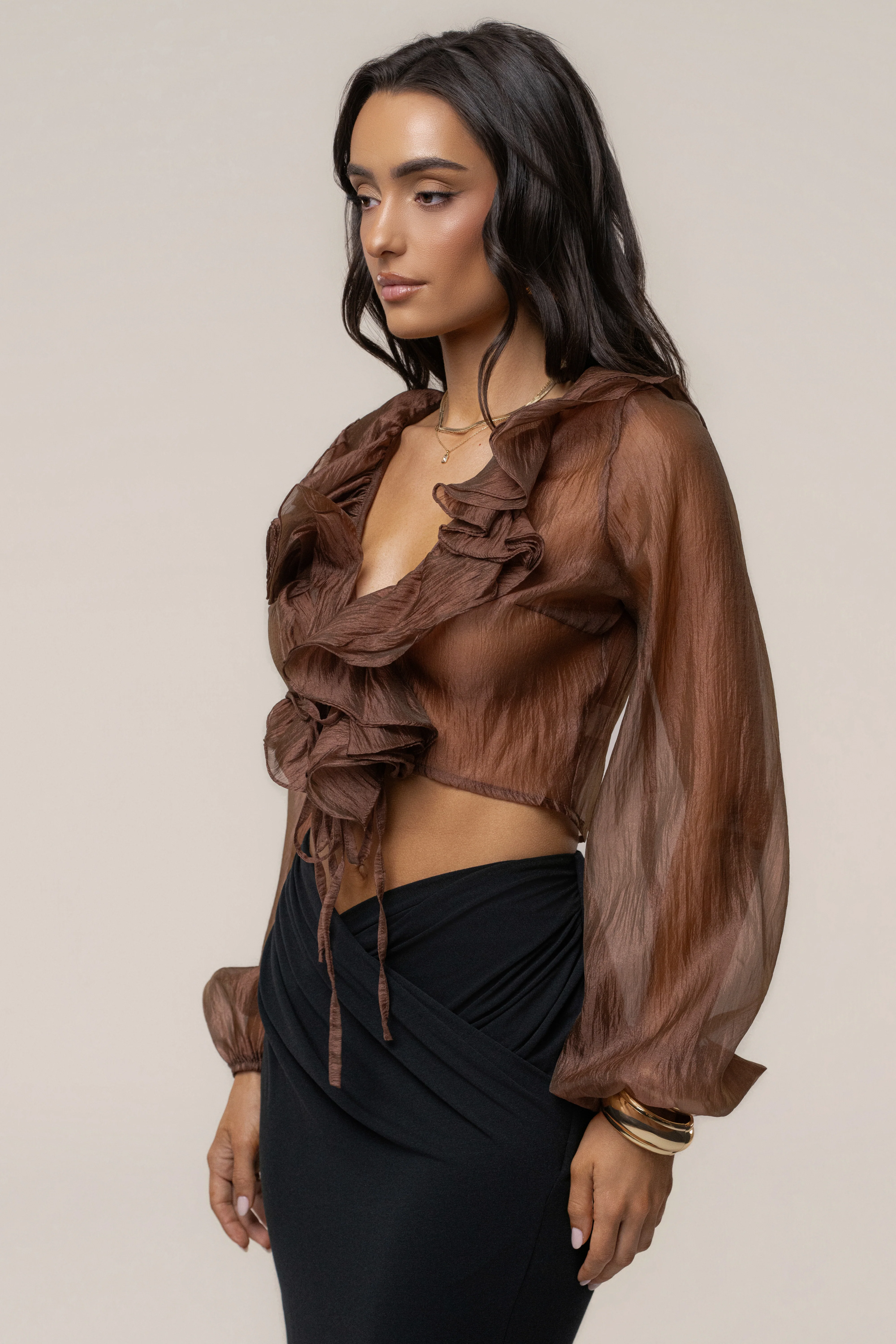 Bronze Delilah Ruffled Top