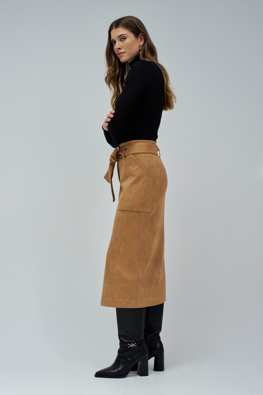 MIDI SUEDE SKIRT