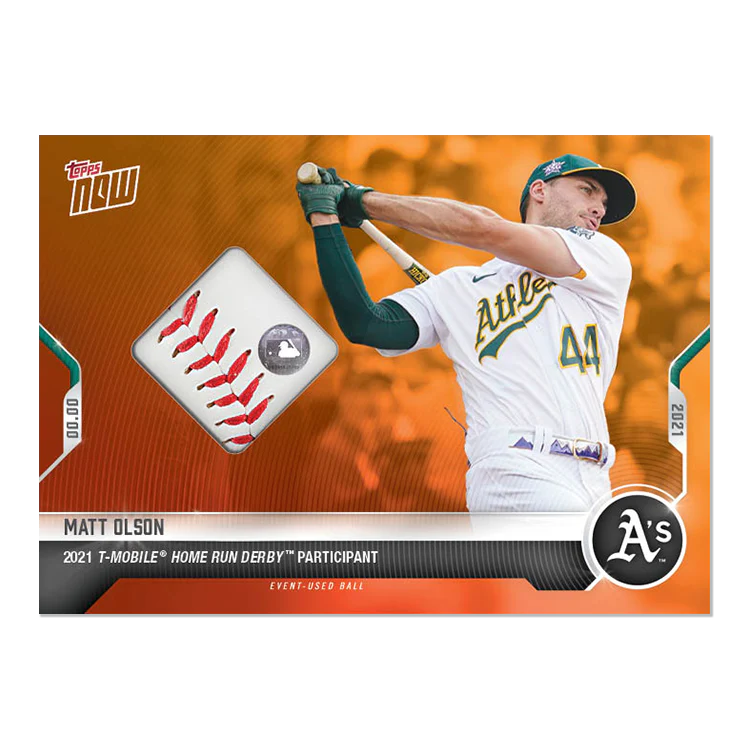 Home Run Derby Ball Relic # to 5 - Matt Olson - 2021 MLB TOPPS NOW® Card 502B