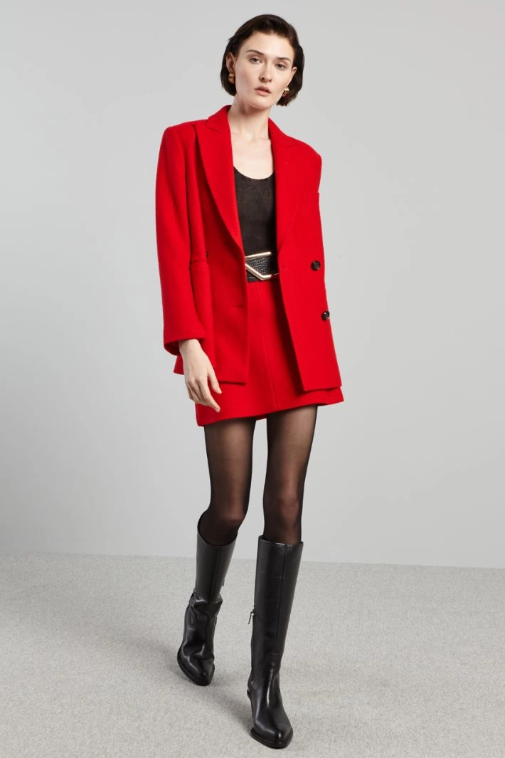 Double-breasted peacoat - RED