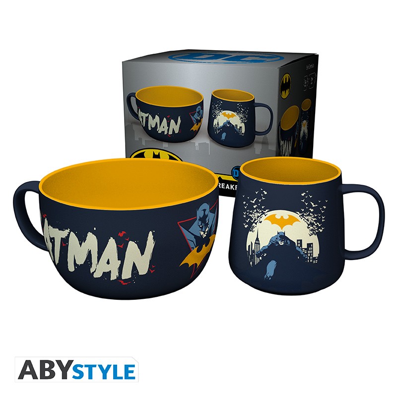 DC COMICS Breakfast Set Mug + Bowl Batman Iconic