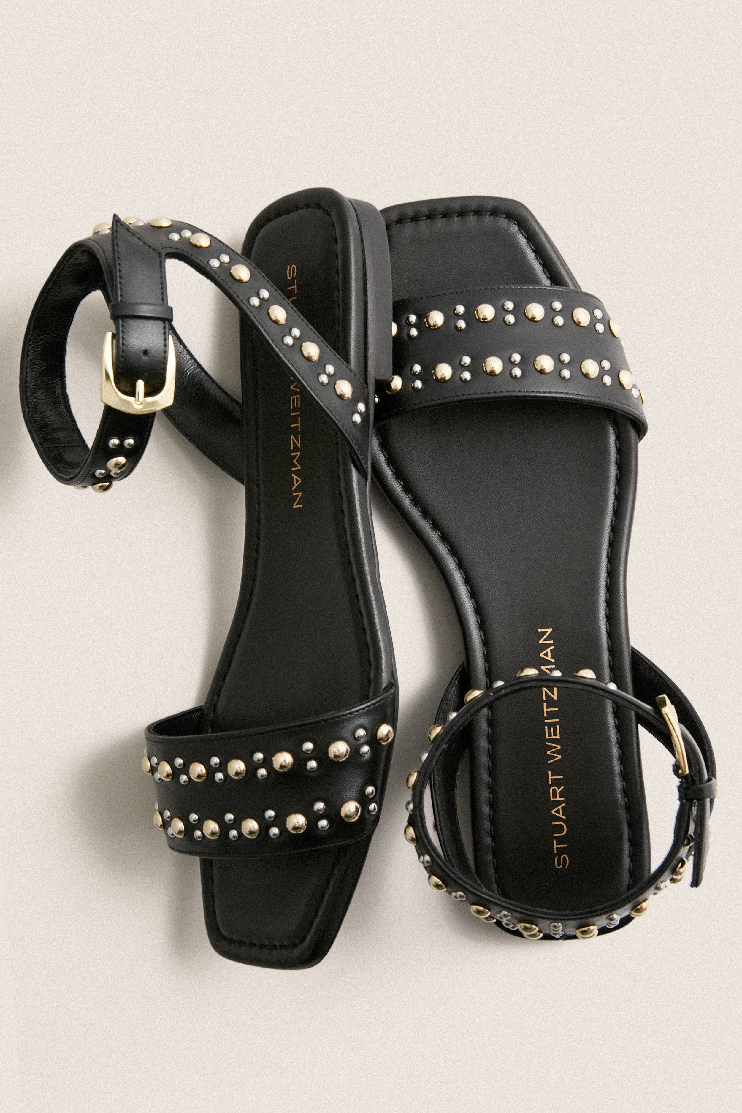 Black Leather Perry Sandals