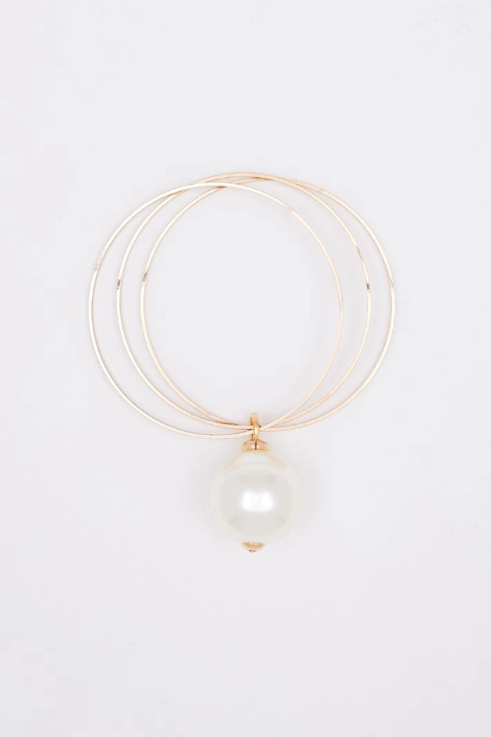 Rigid bracelet with maxi pearl - GOLD