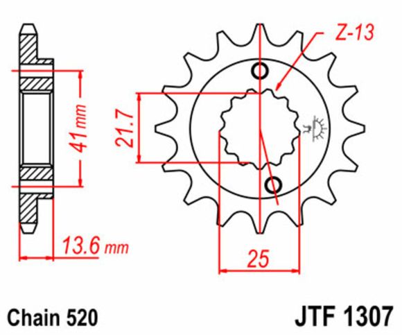 JT. Standard steel 1307 - 520Ref: Jtc00297A / 1077223001