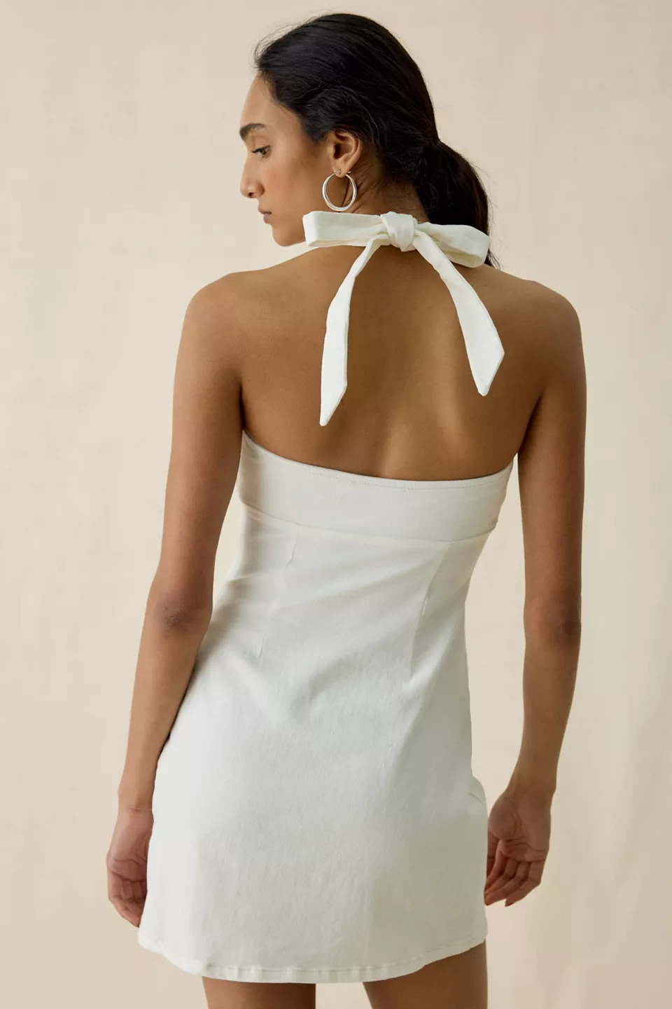 UO Hold Me Close Keyhole Halter Mini Dress