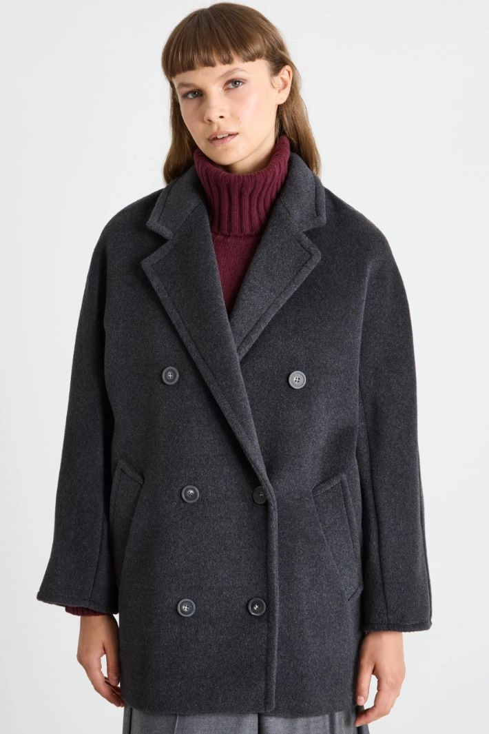 Double-breasted pea coat - DARK GREY