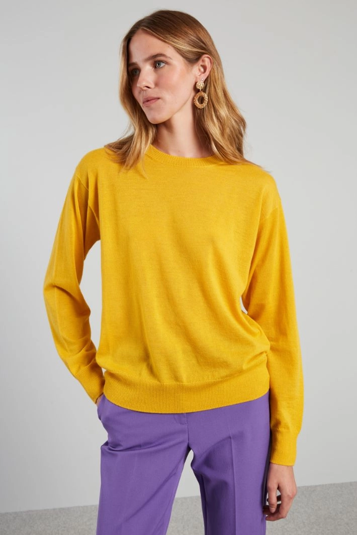 Cashmere yarn sweater - YELLOW SUN